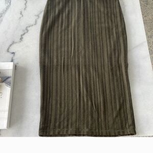 Alexander Wang Textured Olive Pencil Skirt